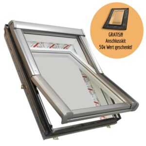 Roto Dachfenster dreifach Verglasung Dachdecker Favorit" aus Kunststoff mit Wärmedämmung und Eindeckrahmen - Sonderaktion! Gratis Anschlusskit ASA zu jedem Fenster geschenkt!"